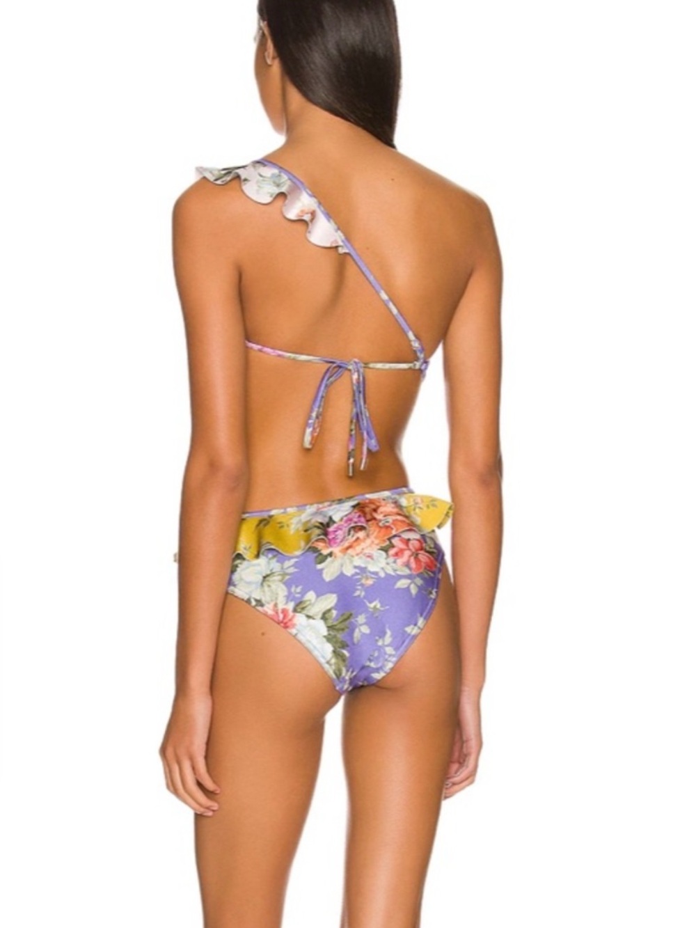 ZIMMERMANN Pattie Cutout Frill One Piece Swimsuit in Spliced NEW - Picture 2 of 11